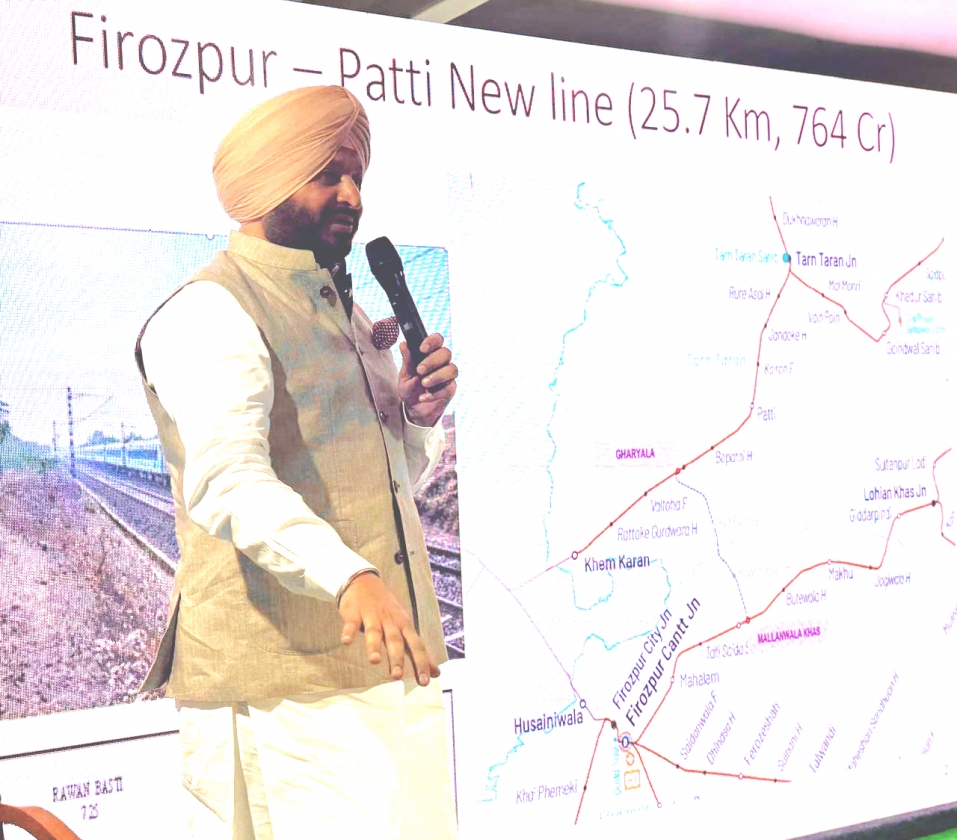 
रेल मंत्रालय ने फिरोजपुर–पट्टी रेल लिंक परियोजना (25.72 कि.मी.) को मंज़ूरी दी : रवनीत सिंह बिट्टू, केंद्रीय रेल राज्य मंत्री
